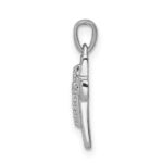 14k White Gold 1/20 carat Diamond Cross Pendant - Image 2