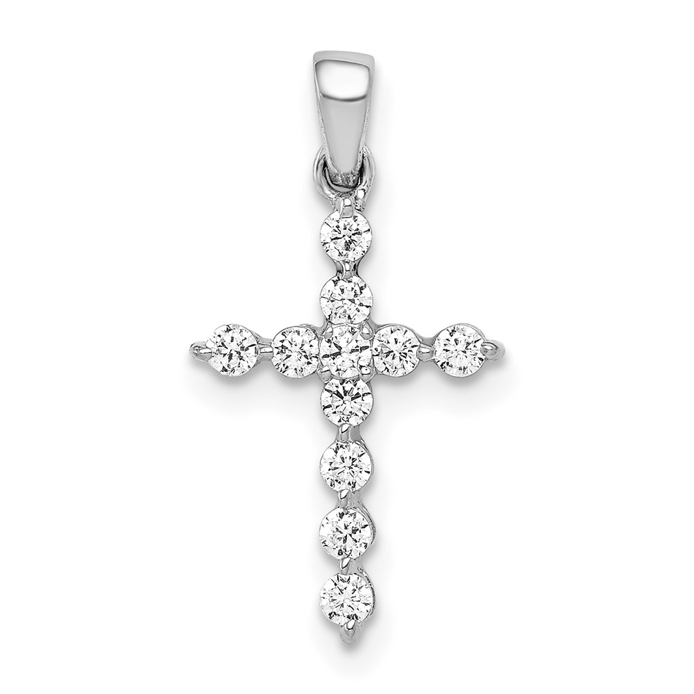 PM4968-025-1WA.jpg 10K White Gold 1/4ct. Diamond Cross Pendant - Image 1