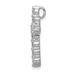 14k White Gold 1/2 carat Lab Grown Diamond VS/SI+ G+ Complete Cross Chain Slide Pendant - Image 2