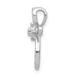 14k White Gold 1/20 carat Diamond Cross Chain Slide - Image 2