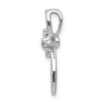 14k White Gold 1/10 carat Diamond Cross Chain Slide - Image 2