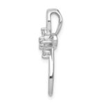 14k White Gold 1/5 carat Diamond Cross Chain Slide - Image 2