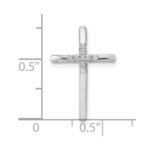10K White Gold .03ct. Diamond Cross Chain Slide - Image 4
