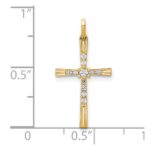 10K 1/10ct. Diamond Cross Pendant - Image 4