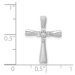 14k White Gold 1/6 carat Diamond 5-Stone Cross Chain Slide - Image 4