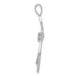 14k White Gold 3-Stone AA Diamond Cross Pendant - Image 2