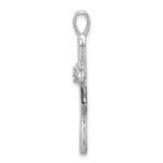 14k White Gold AA Diamond Loop Cross Pendant - Image 2