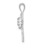 14k White Gold .01 carat Diamond Cross Pendant - Image 2