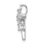 14k White Gold 1/6 carat Diamond Cross Chain Slide - Image 2