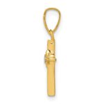 10K Small .01ct. Diamond Cross Pendant - Image 2
