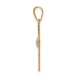 14k Two-Tone Diamond Heart Cross Pendant - Image 2