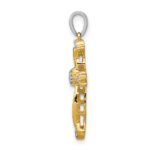 14k Two-Tone 1/20 carat Diamond Cross Pendant - Image 2