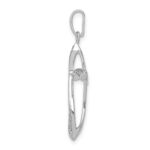 14k White Gold 1/10 carat Diamond Cross Pendant - Image 2
