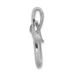 14k White Gold 1/3 carat Diamond Cross Omega Slide - Image 2