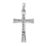 14k White Gold 1/5 carat Diamond Cross Pendant - Image 3