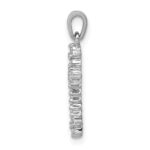 14k White Gold 1/10 carat Diamond Fleur e Lis Cross Pendant - Image 2