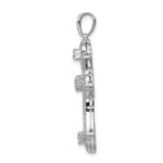 14k White Gold 1/2 carat Diamond Fancy Cross Pendant - Image 2