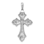 14k White Gold 1/2 carat Diamond Fancy Cross Pendant - Image 3