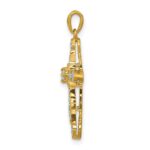 14k 1/6 carat Diamond Filigree Cross Pendant - Image 2