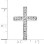 14k White Gold 3/8 carat Diamond Cross Chain Slide - Image 4