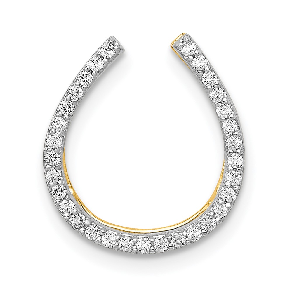 PM5147-016-YA.jpg 14k 1/6 carat Diamond Horseshoe Chain Slide - Image 1