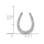 14k White Gold 1/4 carat Diamond Horseshoe Chain Slide - Image 4
