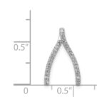 14k White Gold 1/8 carat Diamond Wishbone Chain Slide - Image 4
