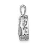 14k White Gold 1/5 carat Vibrant Moving Diamond Celtic Pendant - Image 2