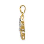 14k 1/5 carat Diamond Fleur De Lis Pendant - Image 2
