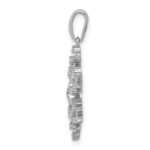 14k White Gold 1/6 carat Diamond Snowflake Pendant - Image 2