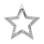 14k White Gold Large 1/6 carat Diamond Star Chain Slide - Image 3
