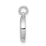 14k White Gold Diamond Moon Charm - Image 2