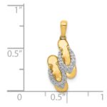 14k and White Rhodium Diamond Flip Flops Charm - Image 4