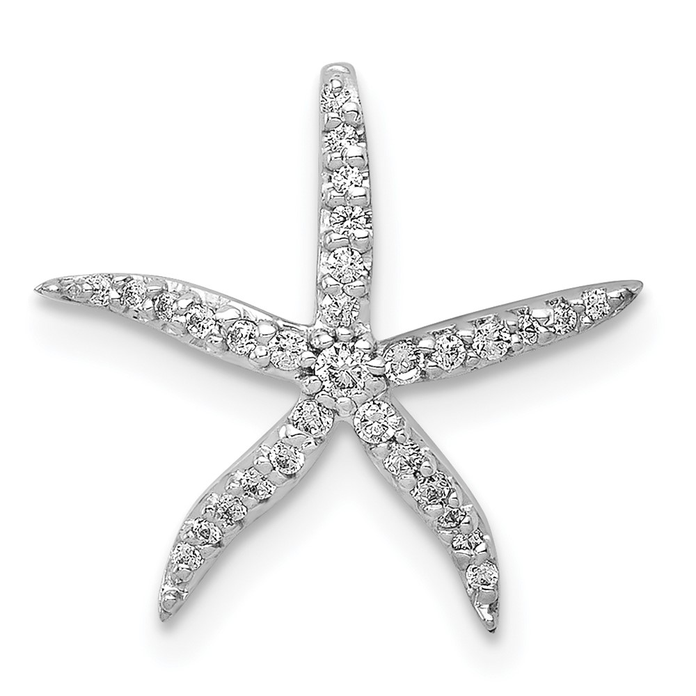 PM5206-013-WA.jpg 14k White Gold 1/8 carat Diamond Starfish Chain Slide - Image 1