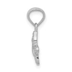 10k White Gold .01ct. Diamond Butterfly Pendant - Image 2