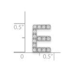 14K  White Gold Diamond Letter E Initial Charm - Image 4