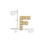 14K  Diamond Letter F Initial Charm - Image 4