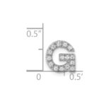 14K  White Gold Diamond Letter G Initial Charm - Image 4