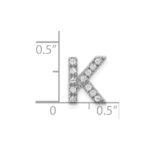 14K  White Gold Diamond Letter K  Initial Charm - Image 4