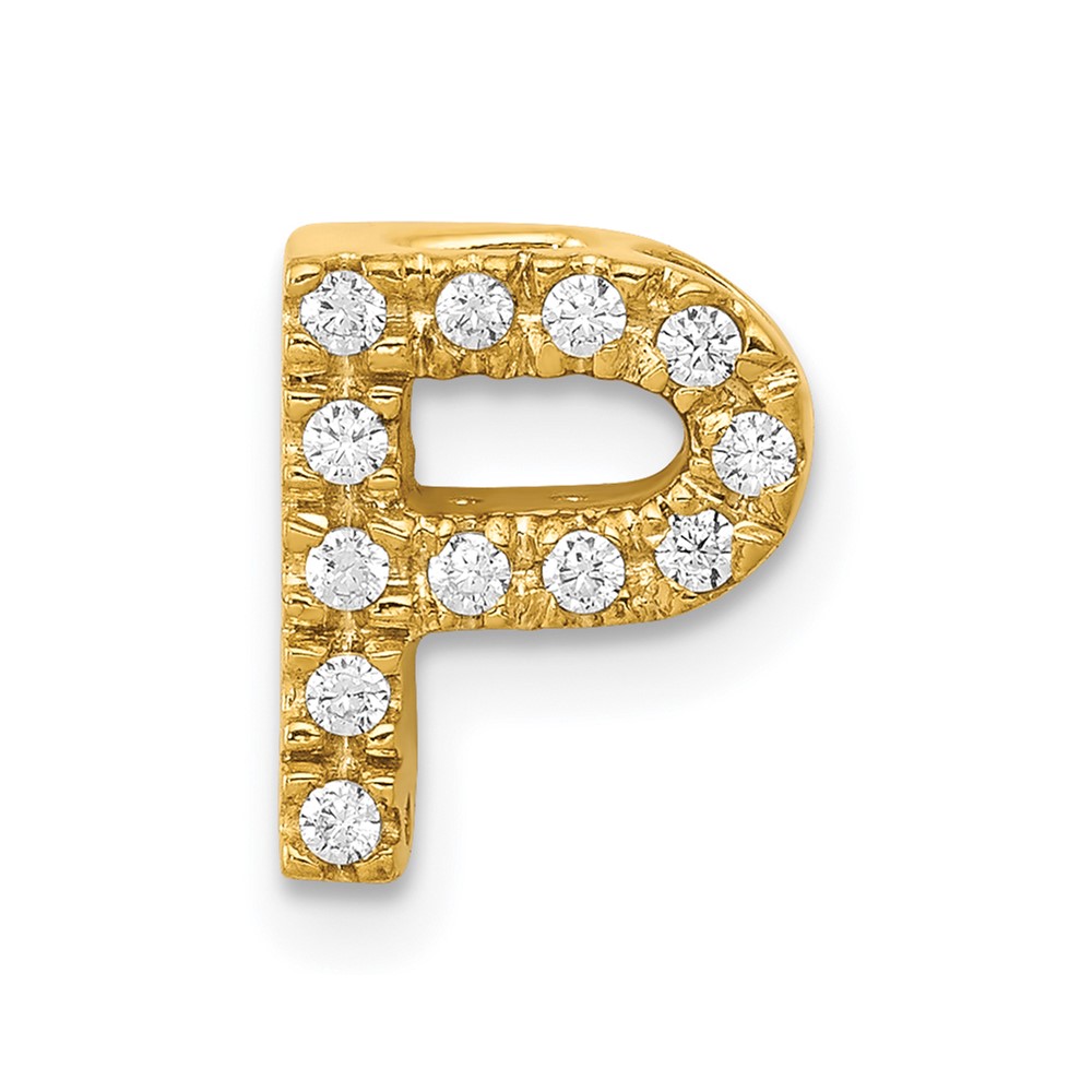 PM5221P-013-YA.jpg 14K Diamond Letter P Initial Charm - Image 1