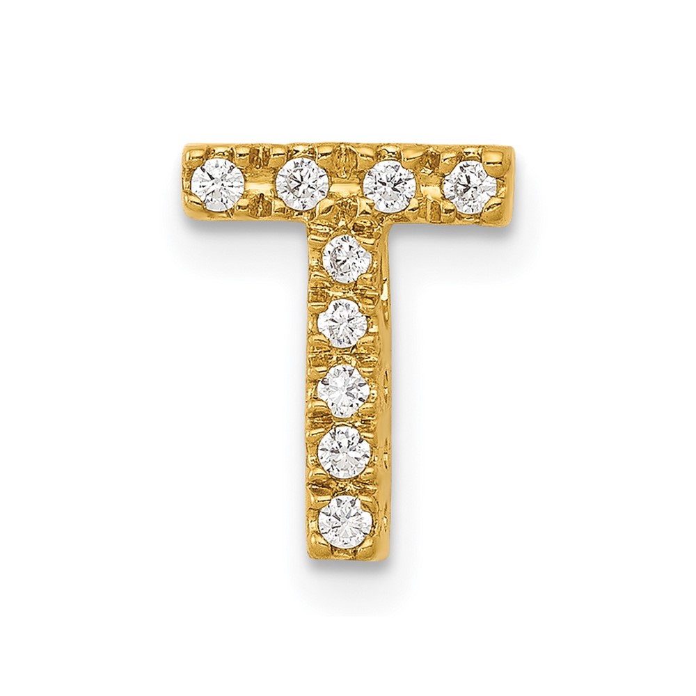 PM5221T-010-YA.jpg 14K Diamond Letter T Initial Charm - Image 1
