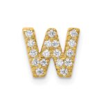 10K  Diamond Letter W Initial Charm