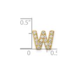 14K  Diamond Letter W Initial Charm - Image 4