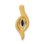 10k Diamond and Marquise .29 Sapphire Pendant - Image 4
