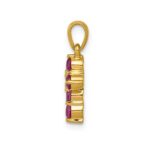10K .30 Ruby and Diamond Cross Pendant - Image 2