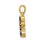 14k Sapphire and Diamond Cross Pendant - Image 2