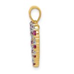 10k Diamond and .35 Ruby Heart Pendant - Image 2