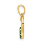 14k Diamond and Emerald Flower and Heart Pendant - Image 2