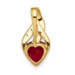10k Diamond and Created Ruby Polished Heart Pendant - Image 3
