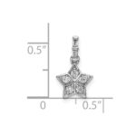 14k White Gold 1/8 carat Diamond Star Pendant - Image 4